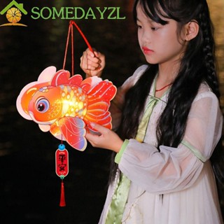 Somedayzl โคมไฟกลางฤดูใบไม้ร่วง วัสดุ DIY ทําด้วยมือ พร้อมไฟ LED เรโทร เรืองแสง กระต่ายอวยพร ตกแต่งบ้าน