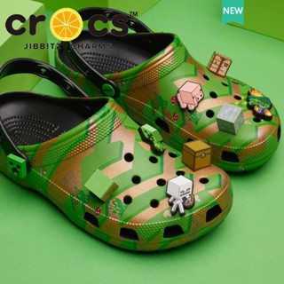 รองเท้า crocs เด็ก MINECRAFT ELEVATED CLOG   รองเท้าแตะกันลื่น รองเท้าไปทะเล#208473