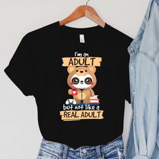 เสื้อยืด พิมพ์ลายการ์ตูนแพนด้า หมีแพนด้า สําหรับผู้ใหญ่