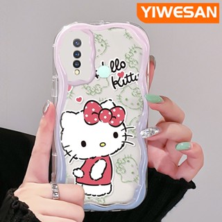 สําหรับ VIVO Y19 Y5s เคส ลายการ์ตูน Hello Kitty ดีไซน์ใหม่ เนื้อครีม ขอบคลื่น นิ่ม ใส กันกระแทก เคสโทรศัพท์