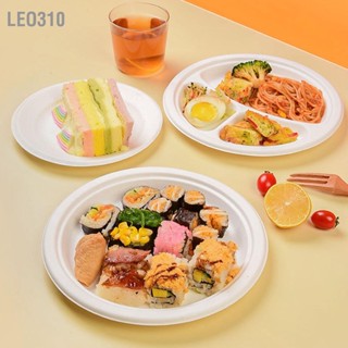 Leo310 100PCS 12.5in จานอาหารรูปไข่แบบใช้แล้วทิ้งจานอาหารค่ำที่ย่อยสลายได้สำหรับอาหารเย็นและร้อน