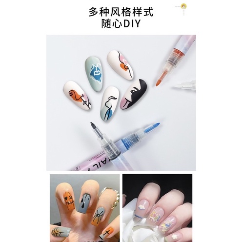 เล็บ Graffiti ปากกา UV เจลโปแลนด์ Dot เพ้นท์เล็บ จิตรกรรมรายละเอียด ปากกา แปรง DIY เล็บ Art Adorn Tools - รูปที่ 2