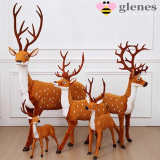 Glenes โมเดลตุ๊กตากวางเรนเดียร์จําลอง งานฝีมือ สําหรับตกแต่งคริสต์มาส