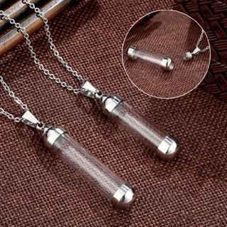 New Screw Cap Wishing Bottle Pendant Perfume Jar Glass Vial Necklace Lucky Charm