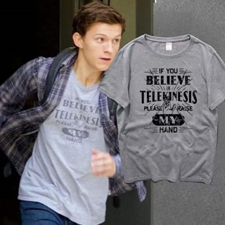 เสื้อยืด พิมพ์ลายตัวอักษร Tom Holland สไตล์ฮาราจูกุ โอเวอร์ไซซ์ แฟชั่นสําหรับผู้ชาย