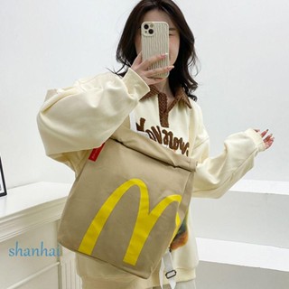 Shanhai McDonalds กระเป๋าเป้สะพายหลัง กระเป๋าใส่อาหารกลางวัน กระเป๋านักเรียน ใส่แล็ปท็อปได้ จุของได้เยอะ เหมาะกับการพกพาตั้งแคมป์ สําหรับผู้ชาย และผู้หญิง