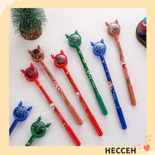 Hecceh 4 ชิ้น คริสต์มาส เป็นกลาง ปากกา, การ์ตูน Kawaii Elk เลื่อม ปากกา, การ์ตูน เครื่องเขียน พลาสติก สีดํา หมึกเจล ปากกาเด็ก