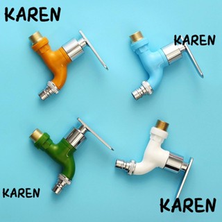 Karen 2 ชิ้น ซักผ้า|ก๊อกน้ําพลาสติก เชื่อมต่อเร็ว เกลียวตัวผู้ 1/2 นิ้ว แบบติดผนัง สําหรับระเบียง