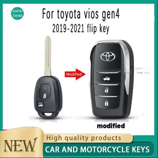 Xps sale cod ชุดกรอบรีโมตรถยนต์ พร้อมโลโก้ แบบเปลี่ยน สําหรับ Toyota Vios flip key Prime Gen 4 2019 2020 2021 2022 2023