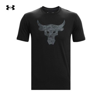 Underr Armourr Ua Project Rock Johnson เสื้อยืดลําลองสําหรับผู้ชายแขนสั้น S-5XL