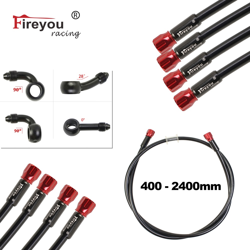 Universal Moto CNC สายเบรครถจักรยานยนต์ไฮดรอลิกสแตนเลสถักสายเบรคของเหลวน้ํามันหลอด ATV Street Dirt Pit Bike