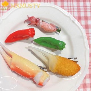 Mxmusty กิ๊บติดผม PVC รูปกุ้งน่ารัก เครื่องประดับ สําหรับผู้หญิง