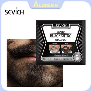 5 นาที Blackening Beard Shampoo Dye Natural Organic Beard Dye Fast Black Beard 15ml TECH3