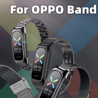 สายรัดข้อมือ OPPO สายรัดข้อมือแม่เหล็กโลหะ สายรัดข้อมือสแตนเลส OPPO สายรัดข้อมือทดแทน