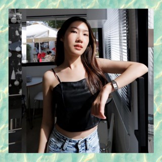 FM🌈ไทยแลนด์ เสื้อหนังสายเดี่ยว อกมีฟองน้ำซับใน 3 สี สม็อคยืดด้านหลัง
