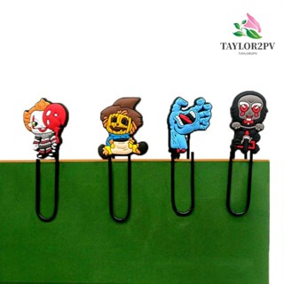 Taylor2pv ที่คั่นหนังสือ PVC ที่คั่นหน้าหนังสือ ลายการ์ตูนตัวตลก Wacky Clown ทรงไม่สมมาตร สไตล์ขยะแขยง เครื่องเขียนนักเรียน