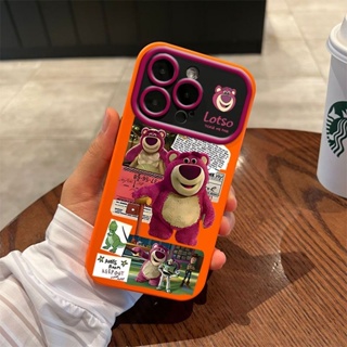 เคสโทรศัพท์มือถือ ซิลิโคนนิ่ม ลายหมี สตรอเบอร์รี่ ฉลาก สําหรับ Iphone 14promax 13pro 12 11 7p 9LKP