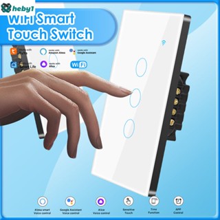 Tuya Wifi Smart Switch 1/2/3/4 Gang กระจกนิรภัยหน้าจอสัมผัส Wall Switch เหมาะสำหรับ Alexa/google Home heby1