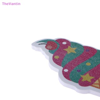 Thevantin กระดาษทรายขัดเล็บ ลายการ์ตูนไอศกรีม สองสี สําหรับตกแต่งเล็บ 10 ชิ้น