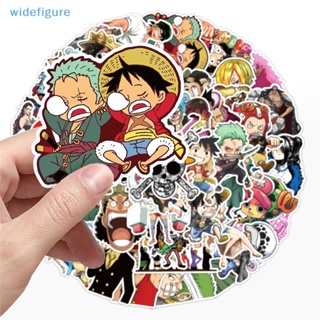 Widefigure สติกเกอร์ ลายการ์ตูนอนิเมะ ONE PIECE กันน้ํา สําหรับติดตกแต่งกระเป๋าเดินทาง กีตาร์ แล็ปท็อป DIY 50 ชิ้น