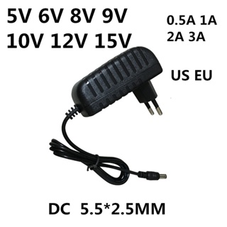 อะแดปเตอร์ชาร์จพาวเวอร์ซัพพลาย AC 110-240V DC 5V 6V 8V 9V 10V 12V 15V 0.5A 1A 2A 3A Eu Us สําหรับแถบไฟ LED