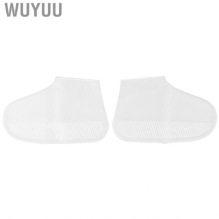 Wuyuu Rain Shoe Protectors  Cover White Soft Silicone Reusable Non Slip Overshoes for Outdoor Activities Cycling