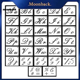 &lt;moonback&gt; แม่แบบลายฉลุตัวอักษร ตัวเลข 32 ชิ้น สําหรับวาดภาพ ตกแต่งผนัง DIY