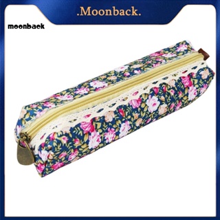 &lt;moonback&gt; กระเป๋าดินสอ กระเป๋าเครื่องสําอาง กระเป๋าเครื่องเขียน มีซิป พิมพ์ลายดอกไม้ แฟชั่น