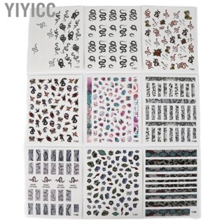 Yiyicc 9 Sheets Snake Nail Art  Self Adhesive DIY Manicure Decoration