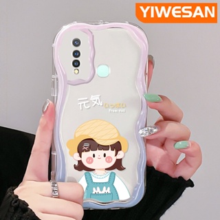 เคสโทรศัพท์มือถือแบบนิ่ม ใส กันกระแทก ลายคลื่น สีมาการอง แฟชั่น สําหรับ VIVO Y19 Y5s