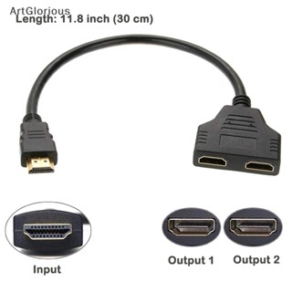 Art สายเคเบิลอะแดปเตอร์แยก HDMI ตัวผู้ 1080P เป็น HDMI ตัวเมีย 1 เป็น 2 ทาง รองรับทีวีสองเครื่อง