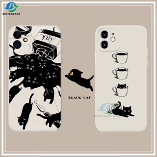 เคสโทรศัพท์มือถือ ซิลิโคนนุ่ม ลายแมวถ้วยชาหมึก สําหรับ Huawei P30 Lite Nova 5T Nova 3i Nova 7i Y6P Y7A Y6 Pro Y7 Pro 2019 Y9S