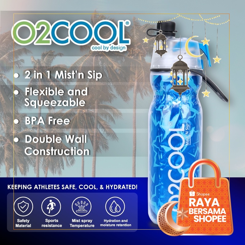 O2COOL Elite Mist N Sip - Classic Cracker (20oz / 590ml) ~ ขวดกีฬา / ขวดน้ํา / เก็บความเย็น