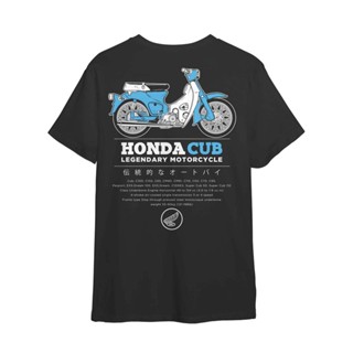 Honda Cub C70 T Shirt Baju Motor EX5 Kapcai Motorcycle Cotton 100% Roundneck Tshirt_03