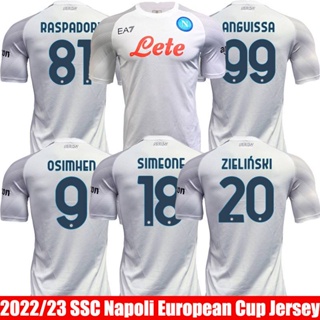 เสื้อกีฬาแขนสั้น ลายทีมชาติฟุตบอล Napoli Away Zielinski Osimhen Angvissa Simeone Raspadori Tee Unisx 2022-2023