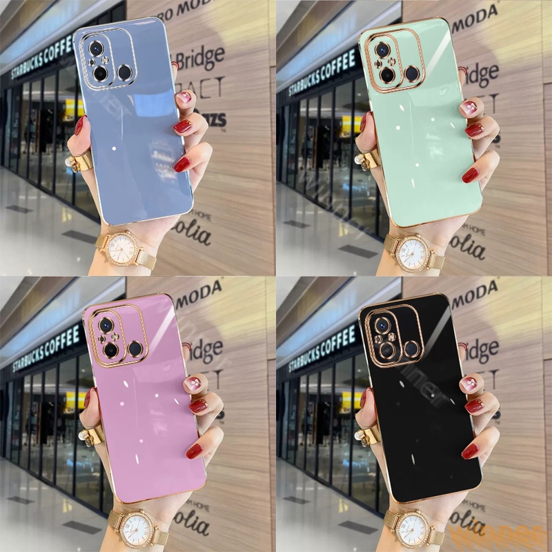 เคส Redmi 12C 11A 10C 10A 9C 9T 9A 8A โทรศัพท์มือถือแบบนิ่ม ชุบไฟฟ้า กันกระแทก สีพื้น สําหรับ1ZB