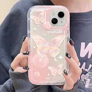 เคสป้องกันโทรศัพท์มือถือใส แบบนิ่ม ลายผีเสื้อ สําหรับ Iphone 11promax xs max 13promax 13 14 12promax 11 7 8plus xr x