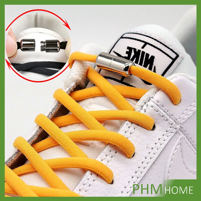 เด็กเชือกรองเท้า ไม่ต้องผูก สายยืดหยุ่นได้ดี Elastic metal shoelace buckle cover