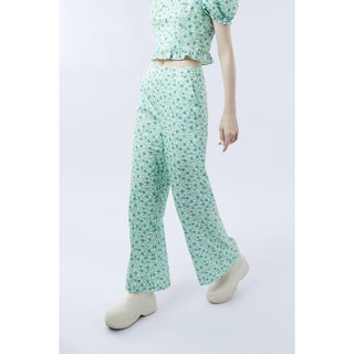 ESP กางเกงลายดอกไม้ ผู้หญิง สีเขียว | Ditsy Floral Print Pants | 5789