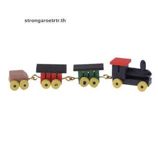 Strongaroetrtr ชุดของเล่นรถไฟจิ๋ว 1/12 สําหรับบ้านตุ๊กตา