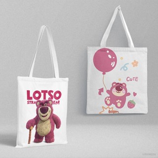 Nsts Lotso กระเป๋าสะพายไหล่ กระเป๋าถือแฟชั่น ลายการ์ตูนหมี สตรอเบอร์รี่ ความจุขนาดใหญ่