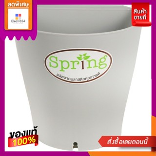 กระถางพลาสติก SPRING 13 ซม. สีเทา  PLANT POT SPRING PE PLASTIC 13CM GREY