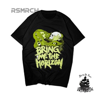 เสื้อยืดแขนสั้นแขนสั้นโอเวอร์ไซส์เสื้อยืด ผ้าฝ้าย พิมพ์ลาย Bring Me The Horizon II Combed 24s แฟชั่นสําหรับชาย และหญิงS-