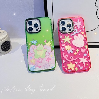 【Comic Frog Prince Rabbit】Casetify เคสโทรศัพท์มือถือ TPU นิ่ม แบบใส พิมพ์ลายกบ ผงแฟลช สําหรับ iPhone 14 Pro max 14 Pro 13 Pro max 12 Pro max 11 11Pro max 12