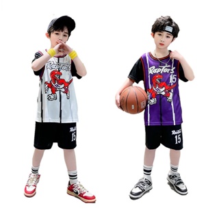 เสื้อกีฬาบาสเก็ตบอล ทีม Toronto Raptors Jersey No.15 Carter สําหรับเด็กผู้ชาย