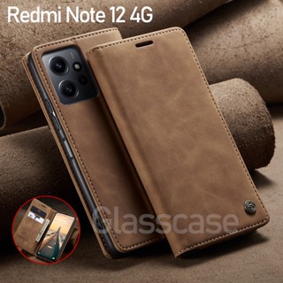 เคสโทรศัพท์หนัง ผิวด้าน ฝาพับ พร้อมช่องใส่บัตร กันกระแทก สําหรับ Xiaomi Redmi Note 12 Pro Plus Note12 4G 5G