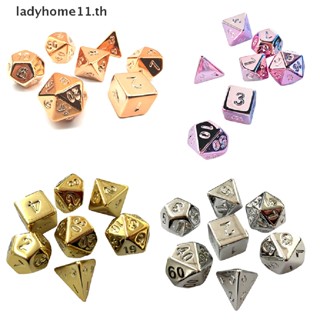 Onelady ชุดลูกเต๋าธง D&amp;D COC D4 D6 D8 D10 D% D12 D20 DND MTG RPG 7 ชิ้น ต่อชุด