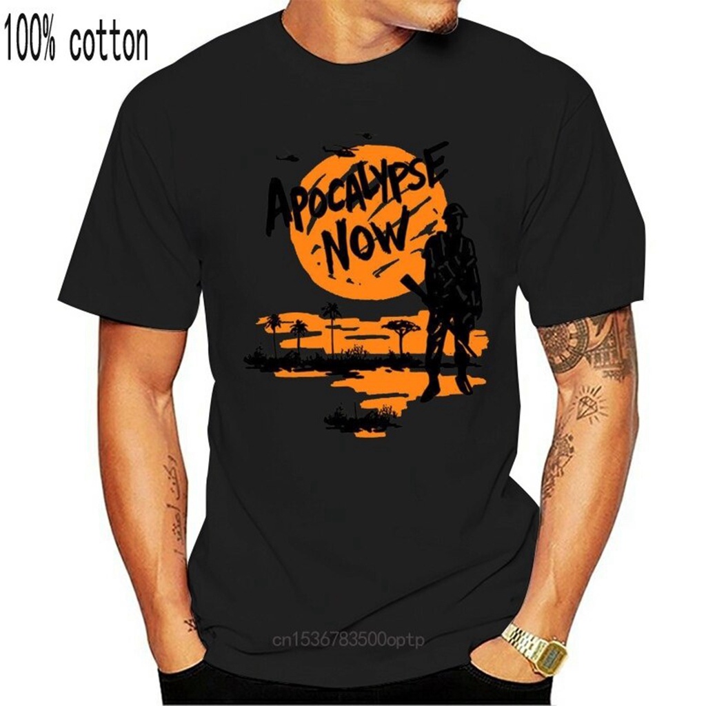 QCเสื้อยืดโอเวอร์ไซส์เสื้อยืด พิมพ์ลายภาพยนตร์ Apocalypse Now Movie Poste Olive S To 3 V25 สไตล์คลาส