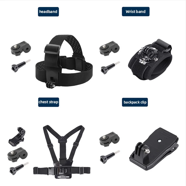 อุปกรณ์เสริมชุดสําหรับ insta360 X5/X4/3/X2/GOPRO Hero13/12/11/10/9/8/ACTION 5PRO/4/3 คลิปกระเป๋าเป้สะพายหลัง Quick Release Head Mount สายรัดข้อมือ สายรัดหน้าอก thumbnail 3