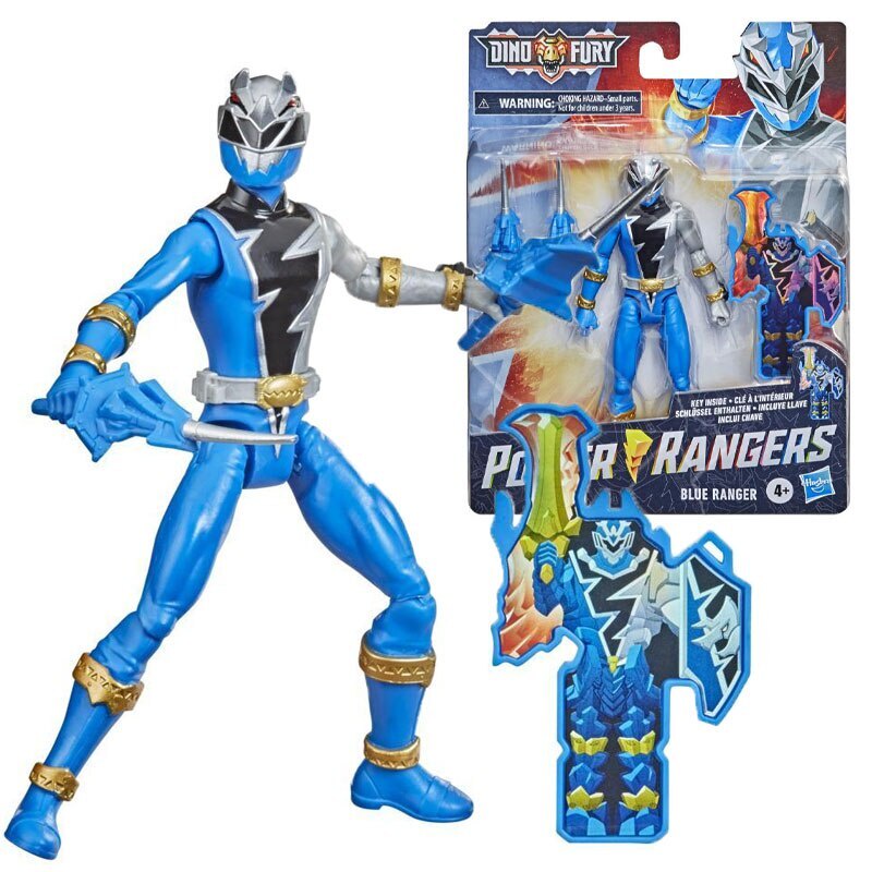 Hasbro Original Power Rangers Blue Ranger Joints Movable Anime Action Figure Toys for Kids Boys Birthday Gifts